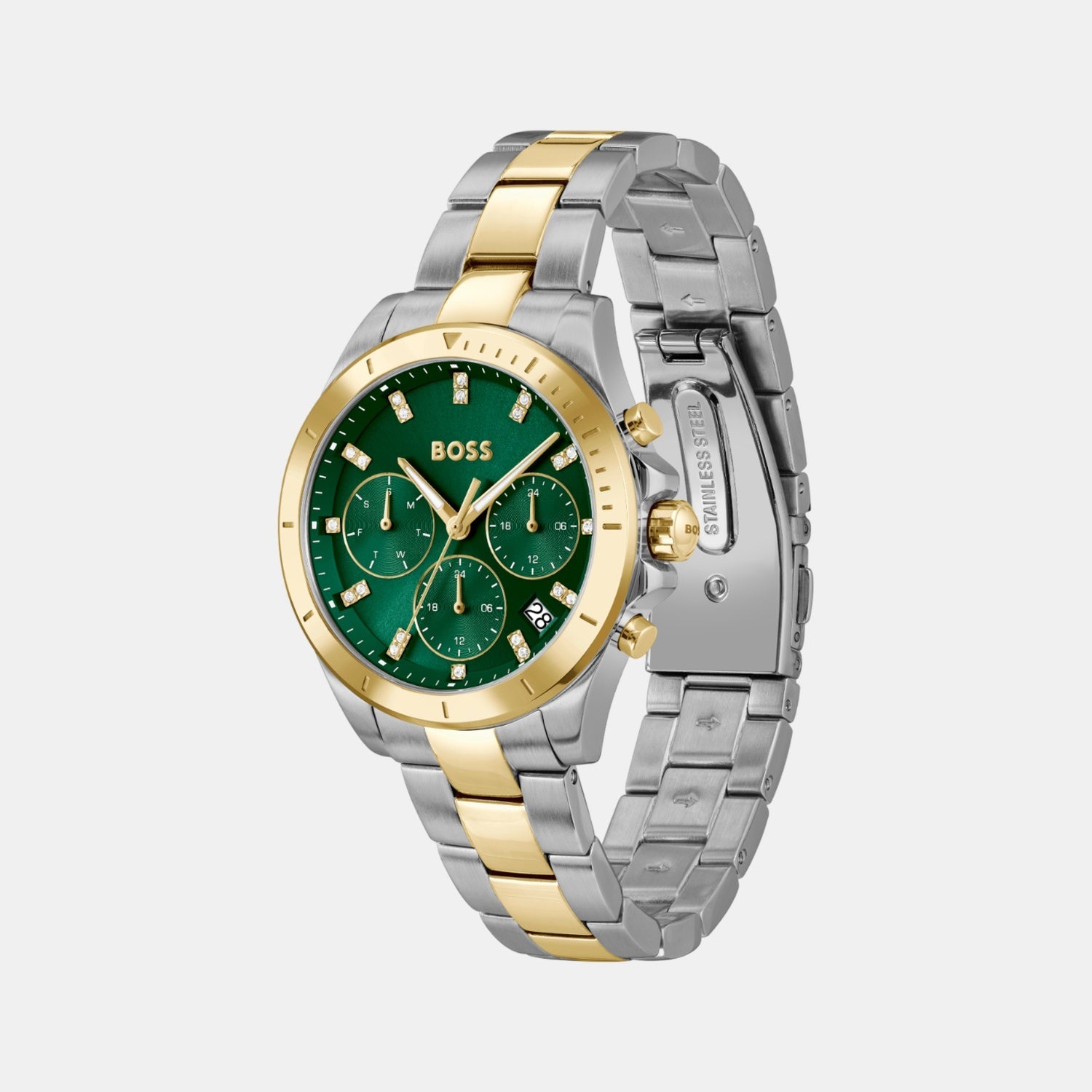 Boss Alley Women Quartz Green Dial Chronograph Stainless Steel Watch 1502827 - view 2