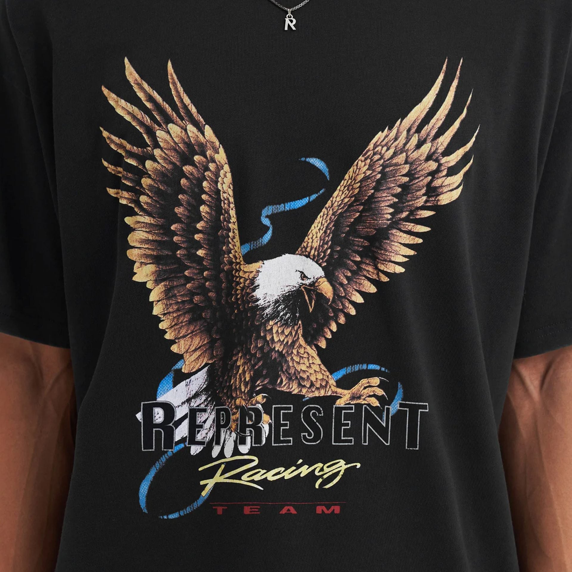 Represent | RACING TEAM EAGLE T-SHIRT { VINTAGE BLACK - view 3