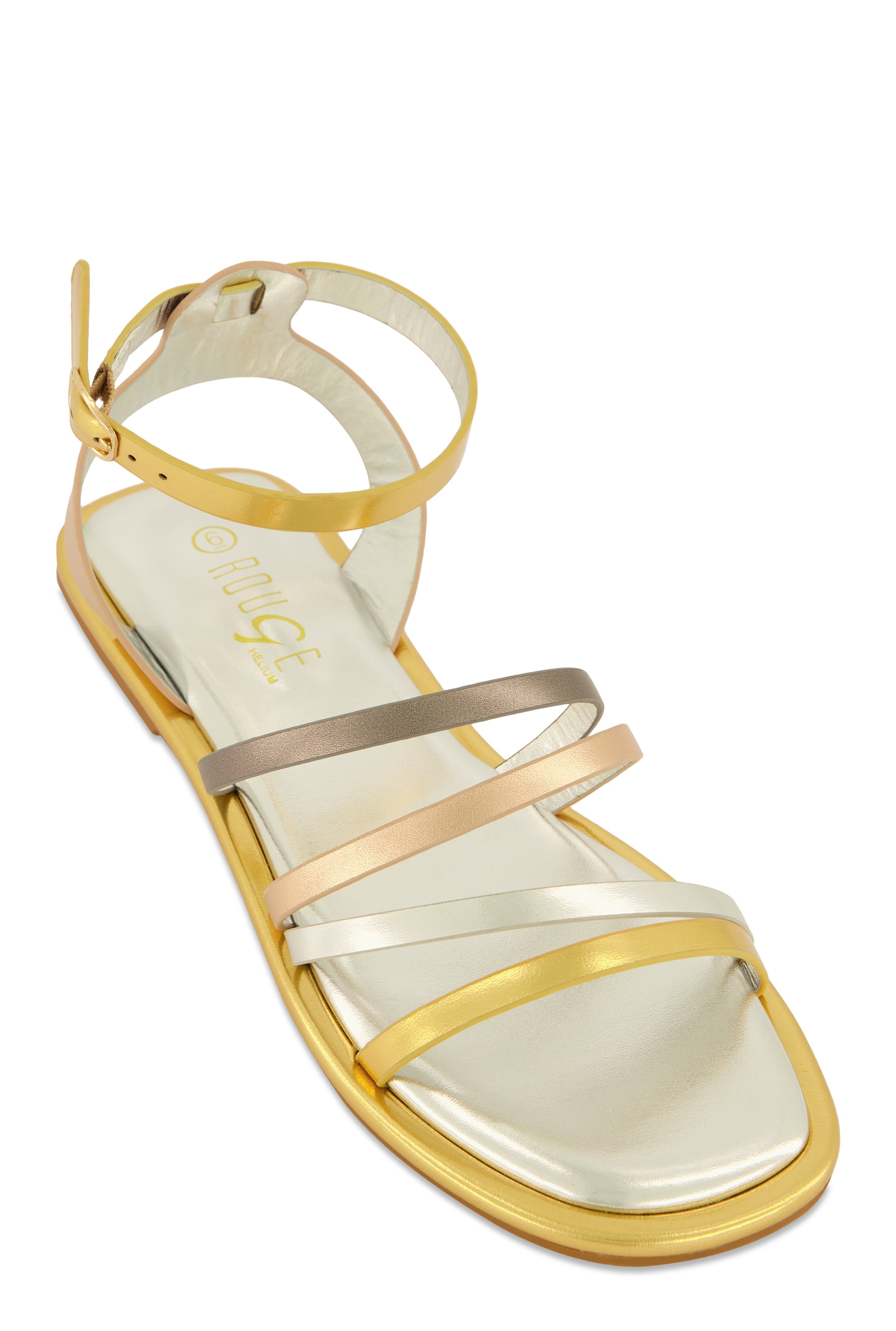 Rainbow Shops Asymmetrical Strappy Flat Sandals