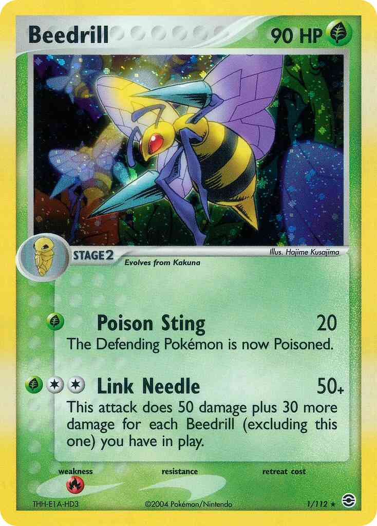 Rare holo ex6-1 – Pokémon Beedrill - 1/112 - Rare Holo [ex6-1] [Holo]