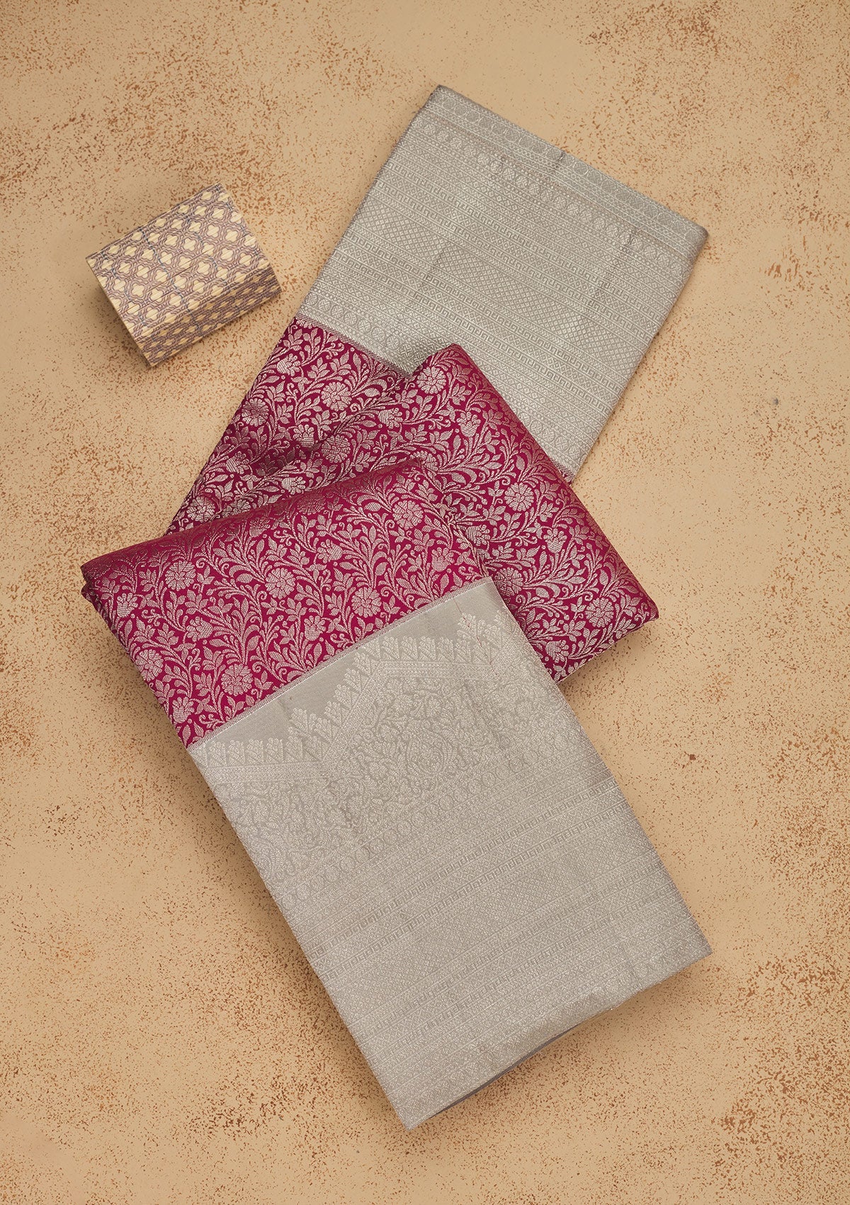 Koskii Wine Zariwork Pure Silk Saree – Women's