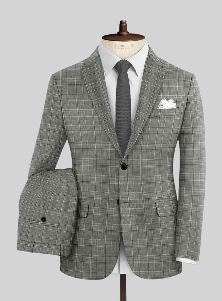StudioSuits Reda Mavlox Gray Checks Wool Suit