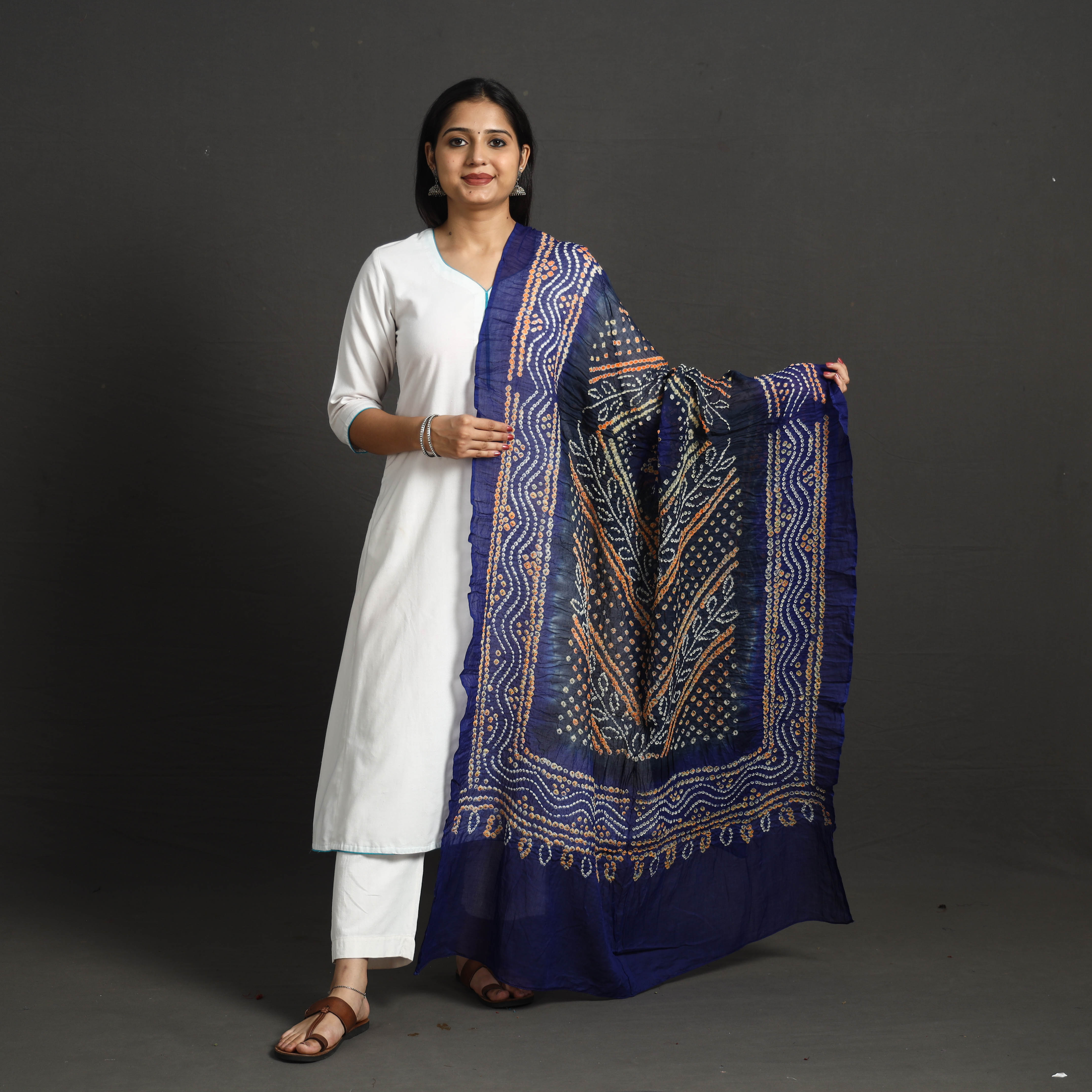 KACHCHH JI CHHAAP Kutch Tie-Dye Cotton Bandhani Dupatta 71