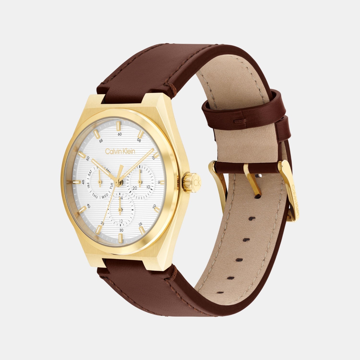 Calvin Klein Ck Motion Men Quartz White Dial Multi-Function Leather Watch 25200523 - view 2