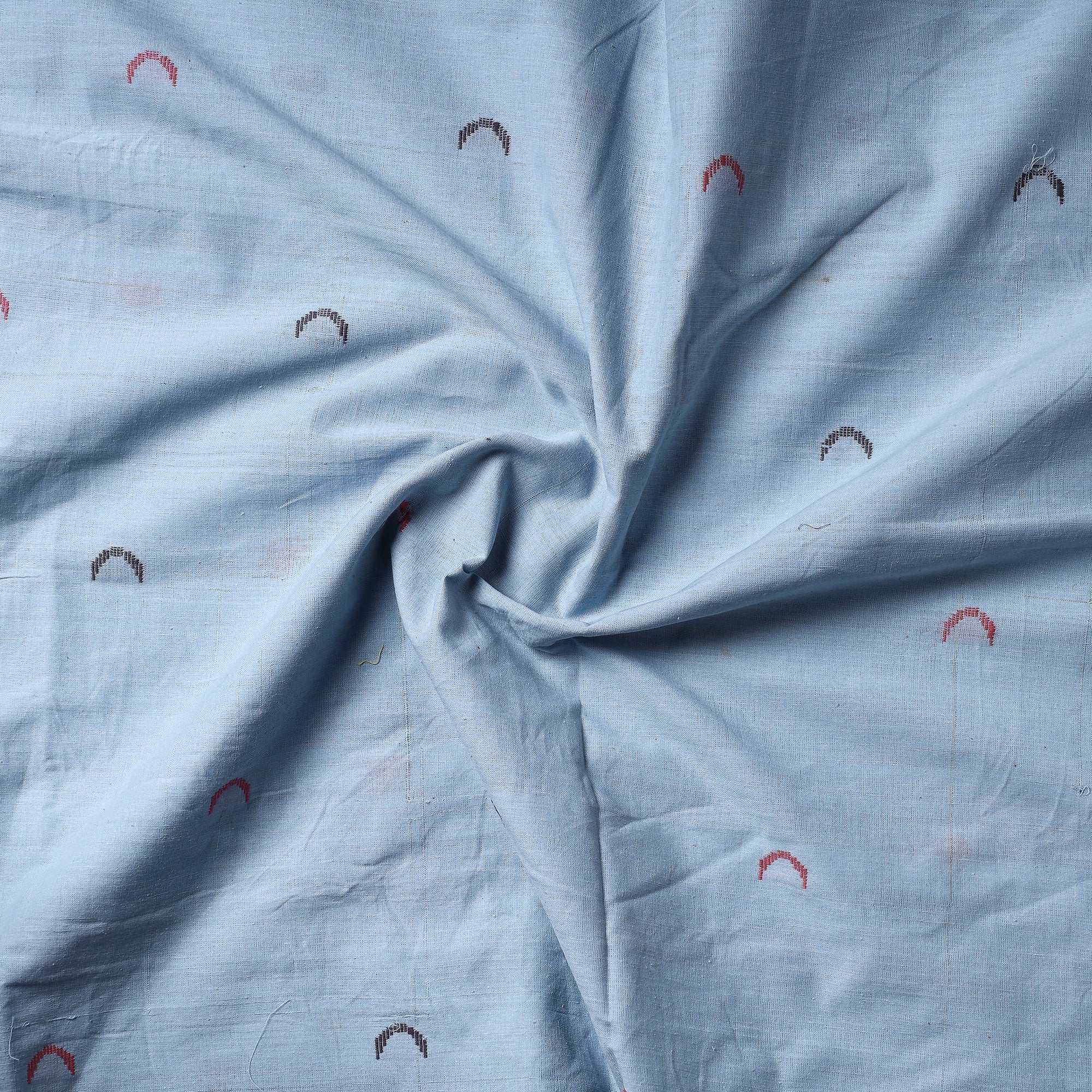 ITOKRI CRAFTS INITIATIVE Blue - Godavari Jamdani Pure Handloom Cotton Precut Fabric - view 2