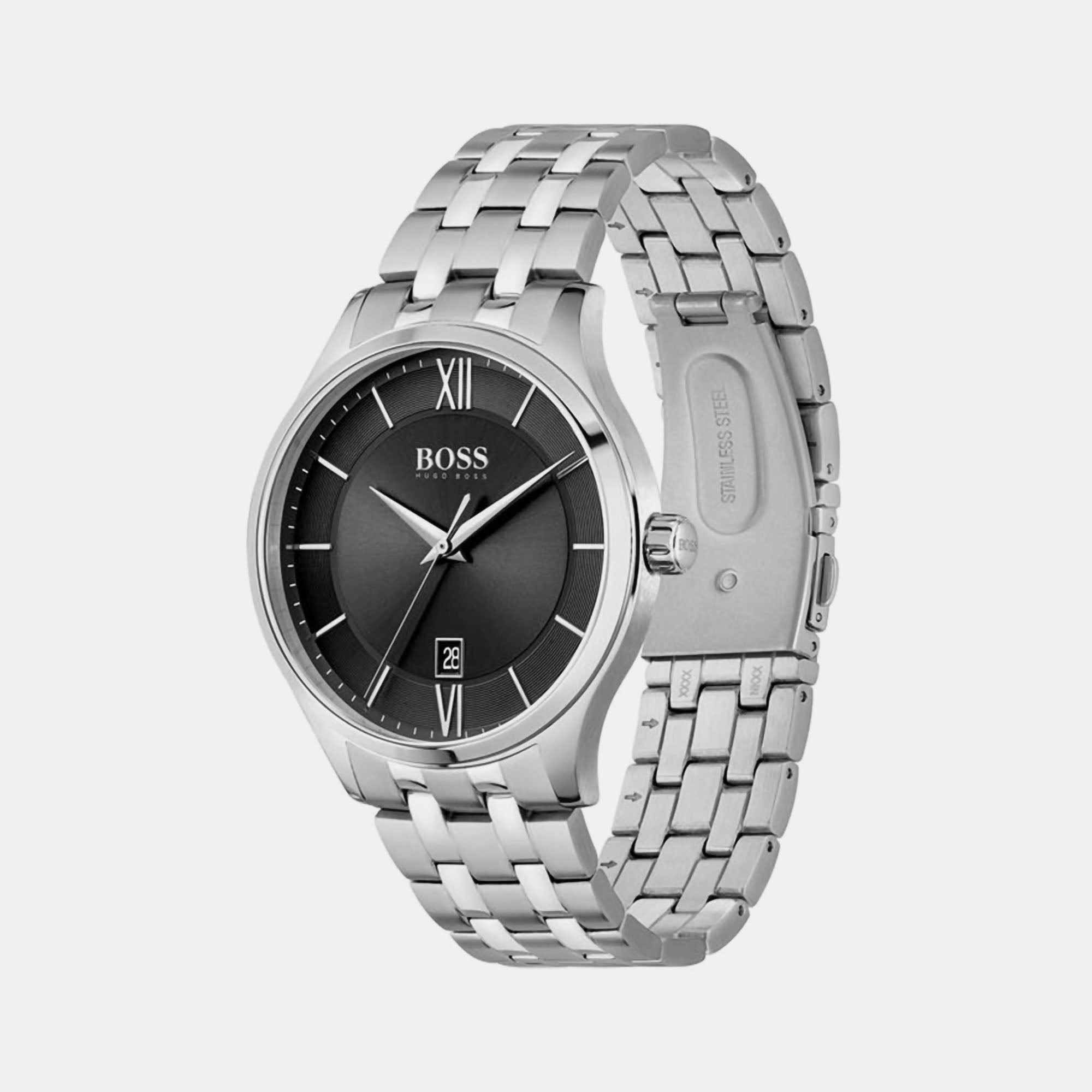 Boss Elite Men Quartz Black Dial Analog Stainless Steel Watch 1513896 - view 2
