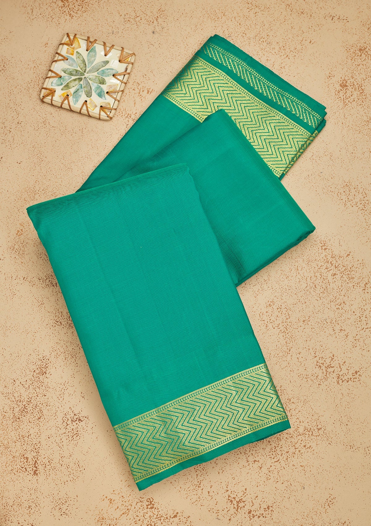 Koskii Green Zariwork Pure Silk Saree – Women's