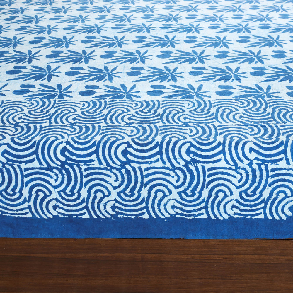 BINDAAS UNLIMITED Blue - Block Art Print Cotton Double Bindaas Bed Sheet (110 x 93 in) - view 4
