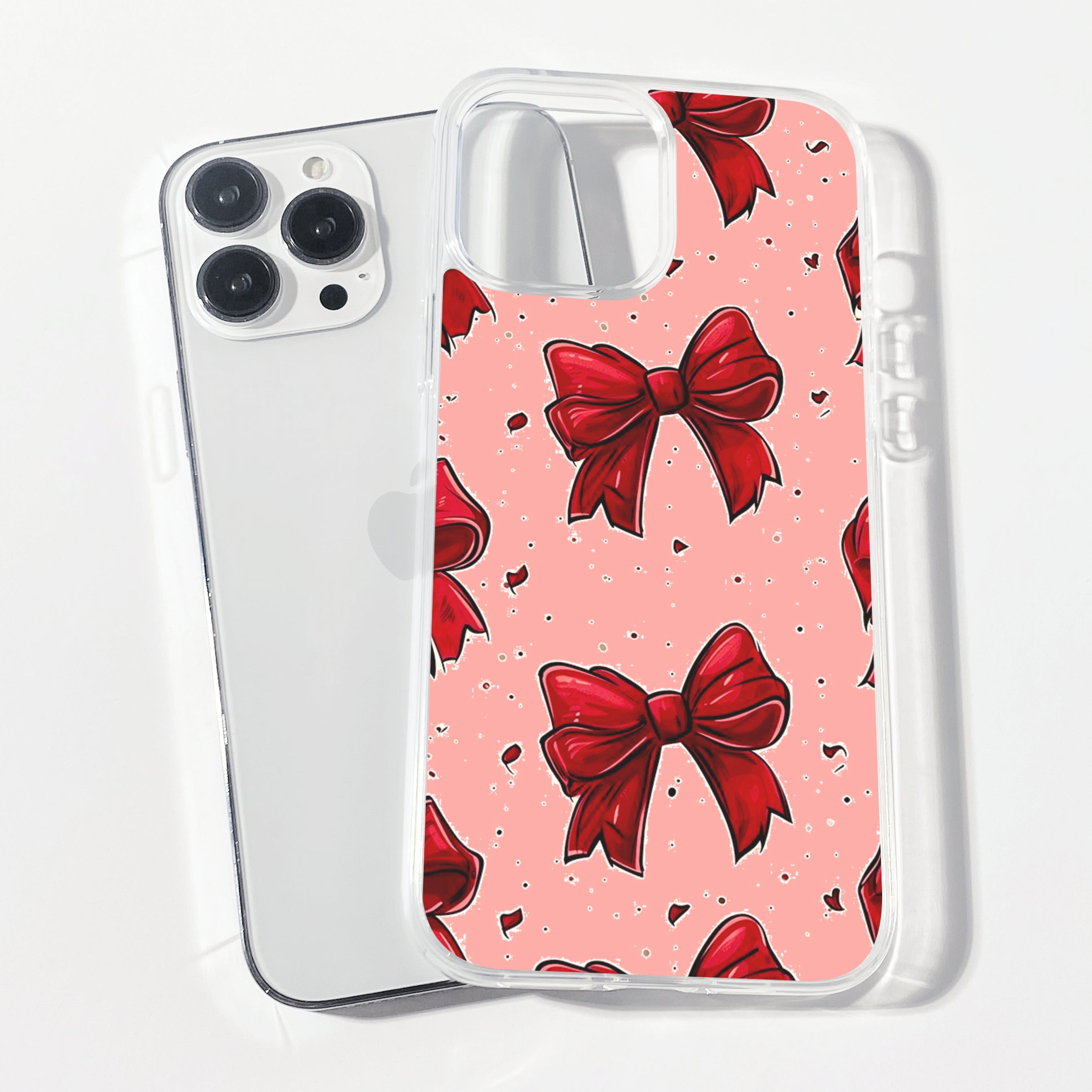 Casebasket Cherry Bow Clear Silicone Phone Cover