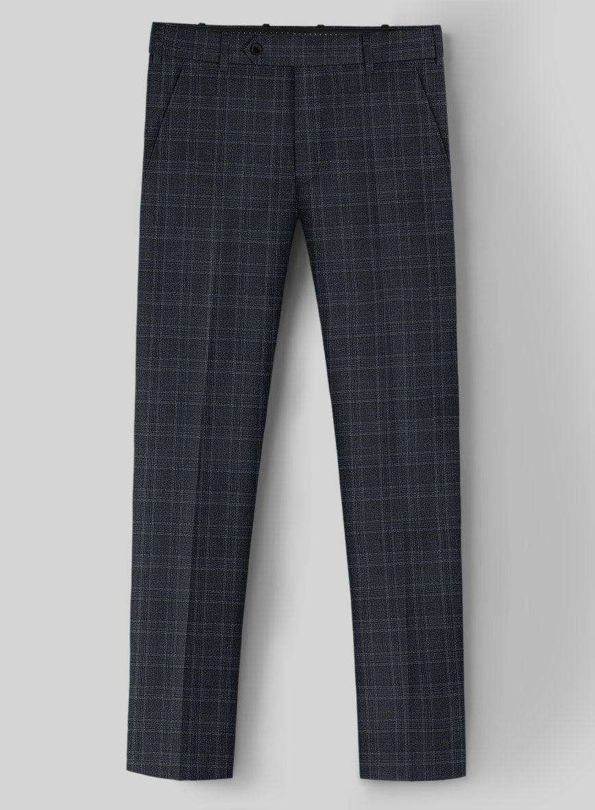 StudioSuits Napolean Gisde Glen Blue Wool Pants