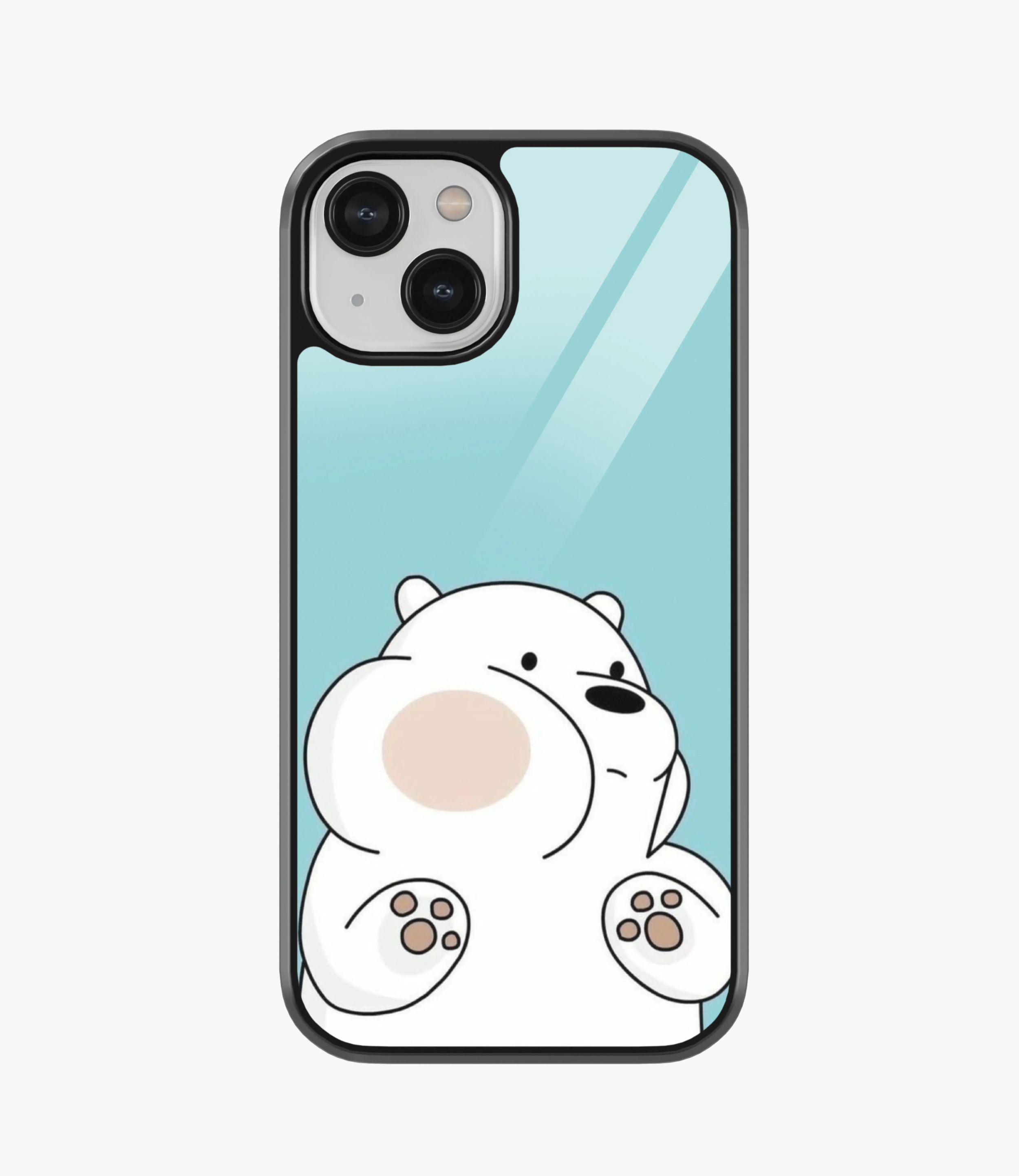 The Case Company Cute White Bear Glass Case for iPhone 15 Plus