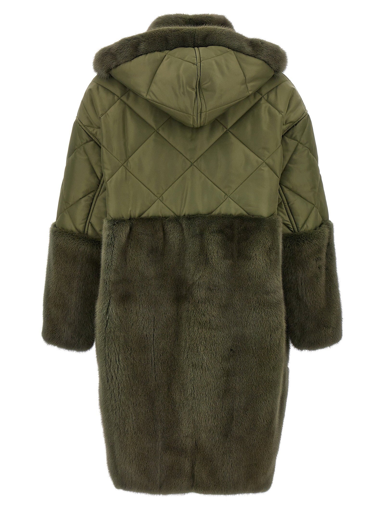 Blancha Nylon Diamond-visone Long Down Jacket - view 2