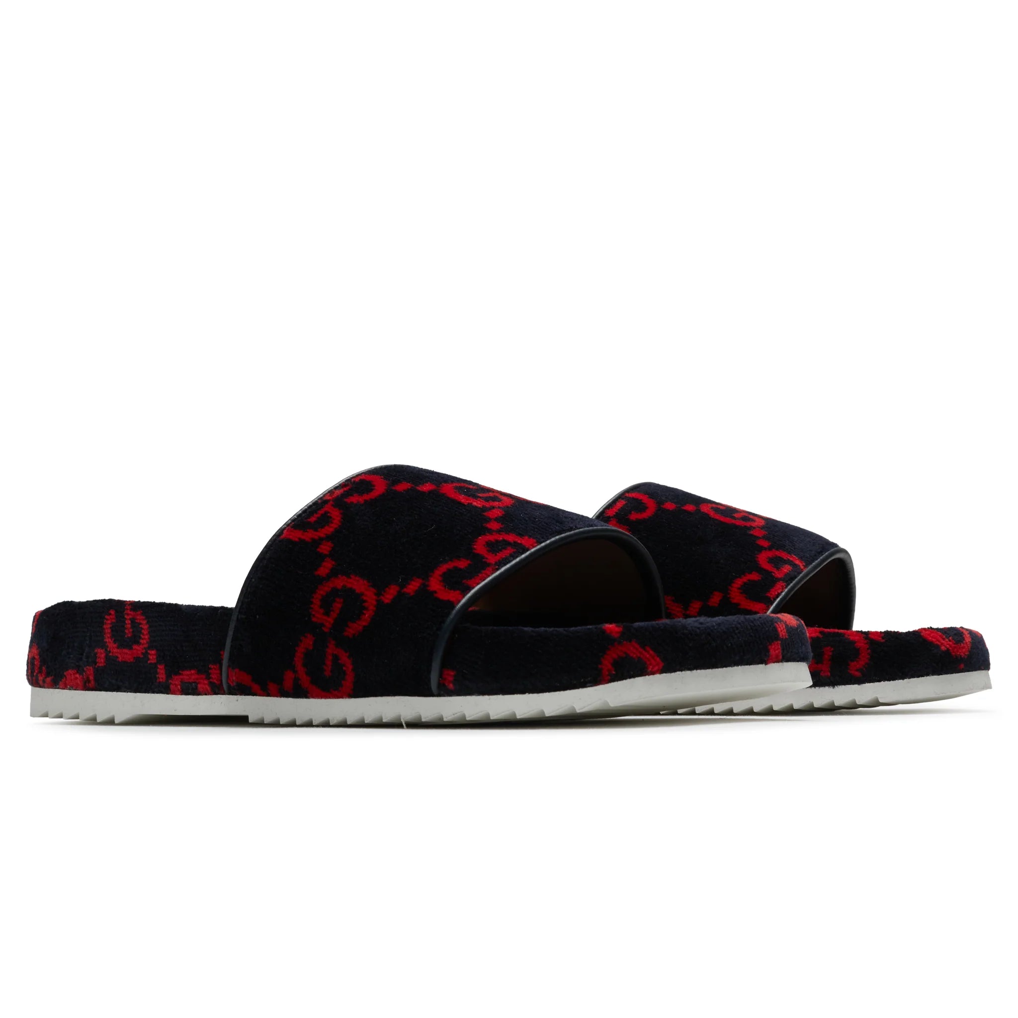 Gucci GG Red Velvet Flat Slides - view 2