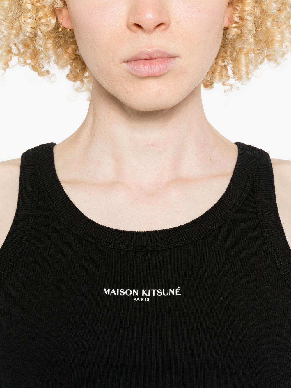 Maison Kitsuné Maison KitsunÃ© Logo cotton tank top