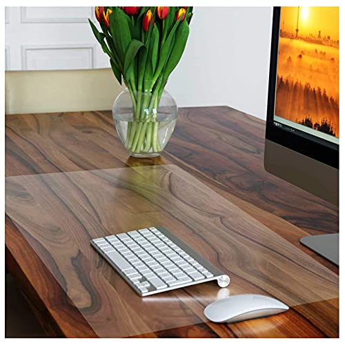 Kuber Industries Tranasparent Desk Protector,Office Desk Mat, Mouse Pad, Laptop Desk Pad, Non-Slip, Waterproof Desk Writing Pad for Office and Home, 1