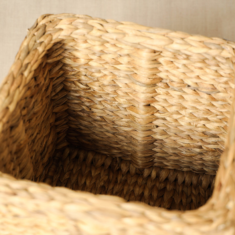 ITOKRI CRAFTS INITIATIVE Beige - Handmade Organic Water Hyacinth Storage Basket from Assam - view 2