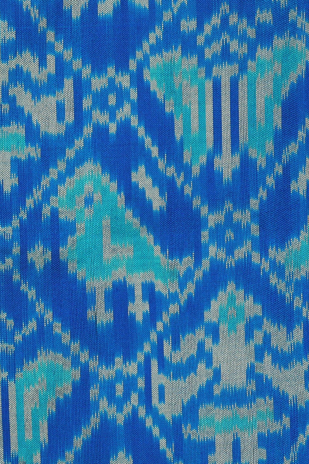Kalanjali Ikat Silk Royal Blue Saree – Women's - view 2