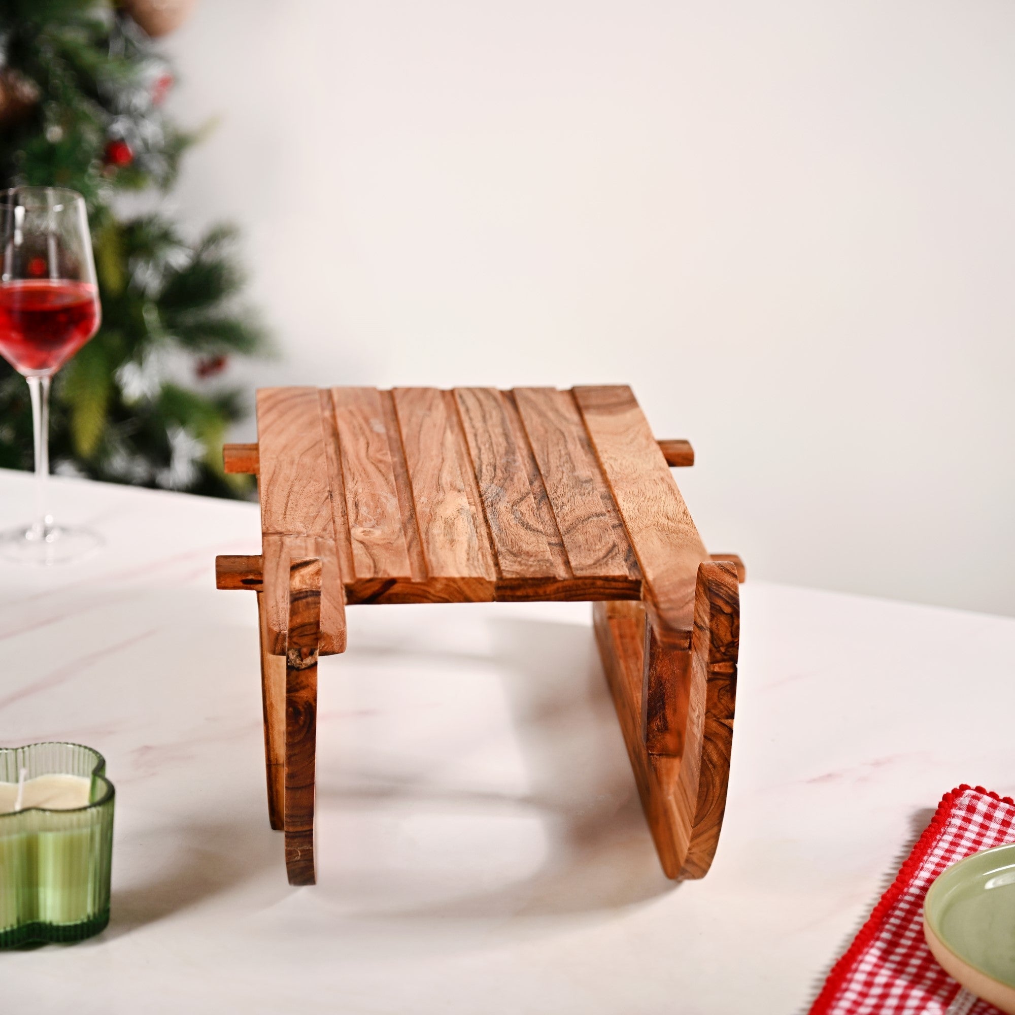 Nestasia Sledge Acacia Wood Serving Platter Riser - view 6