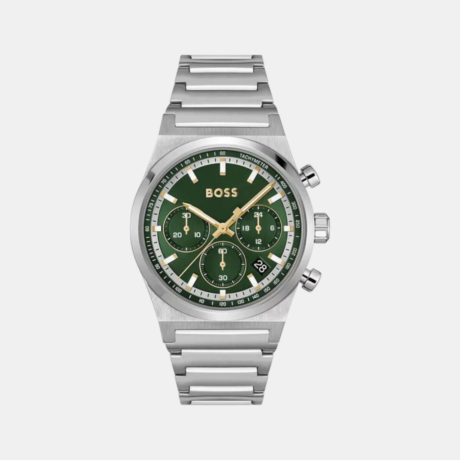 Boss Candor Chrono Men Quartz Dark Green Dial Chronograph Stainless Steel Watch 1514220
