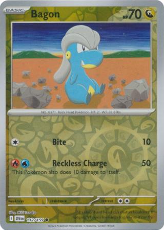 Common sv09-112 reverse – Pokémon Bagon - 112/159 - Common [sv09-112] [Reverse Holo]