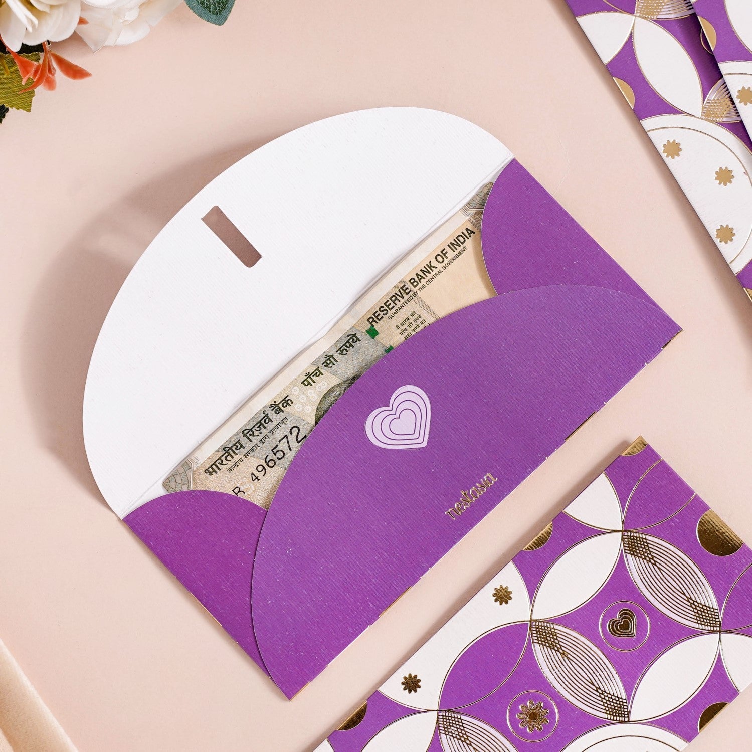 Nestasia Set Of 12 Luxury Gifting Envelope For Weddings And Birthdays Purple - view 2