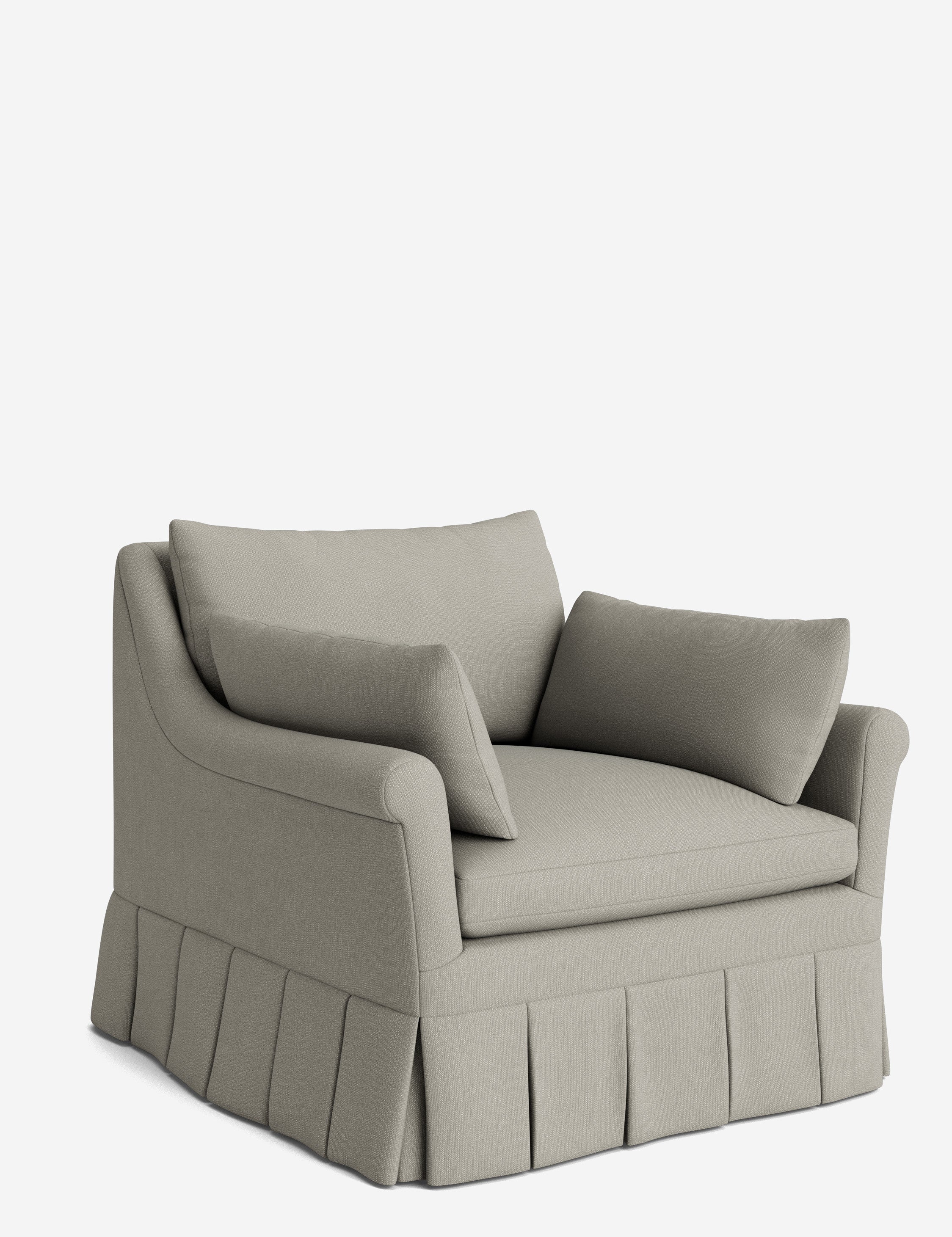 Lulu and Georgia Portola Rolled Arm Luxe Depth Pleated Chair - view 188