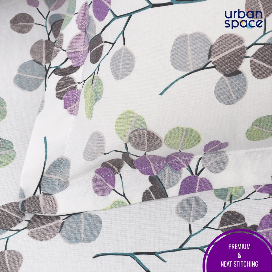 Urban Space -Home Furnishing Store Fitted King Size Cotton Bedsheet - Fall Trees Purple - view 7