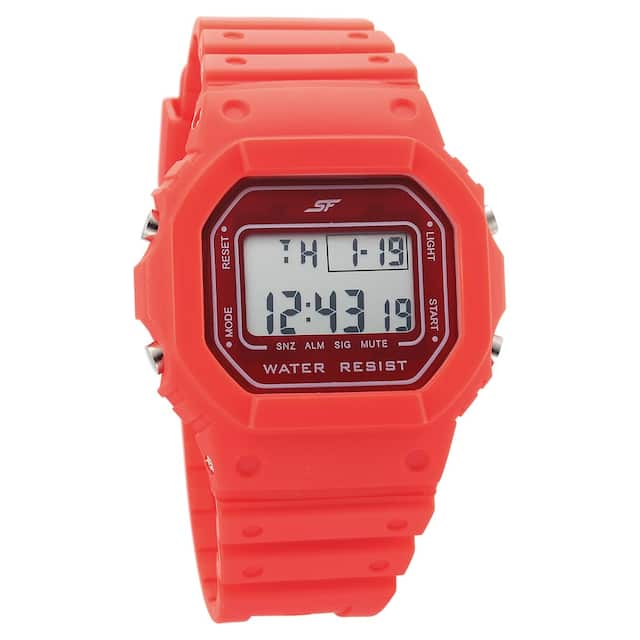 Sonata Hexa Red Digital Dial Polyurethane Strap - view 4