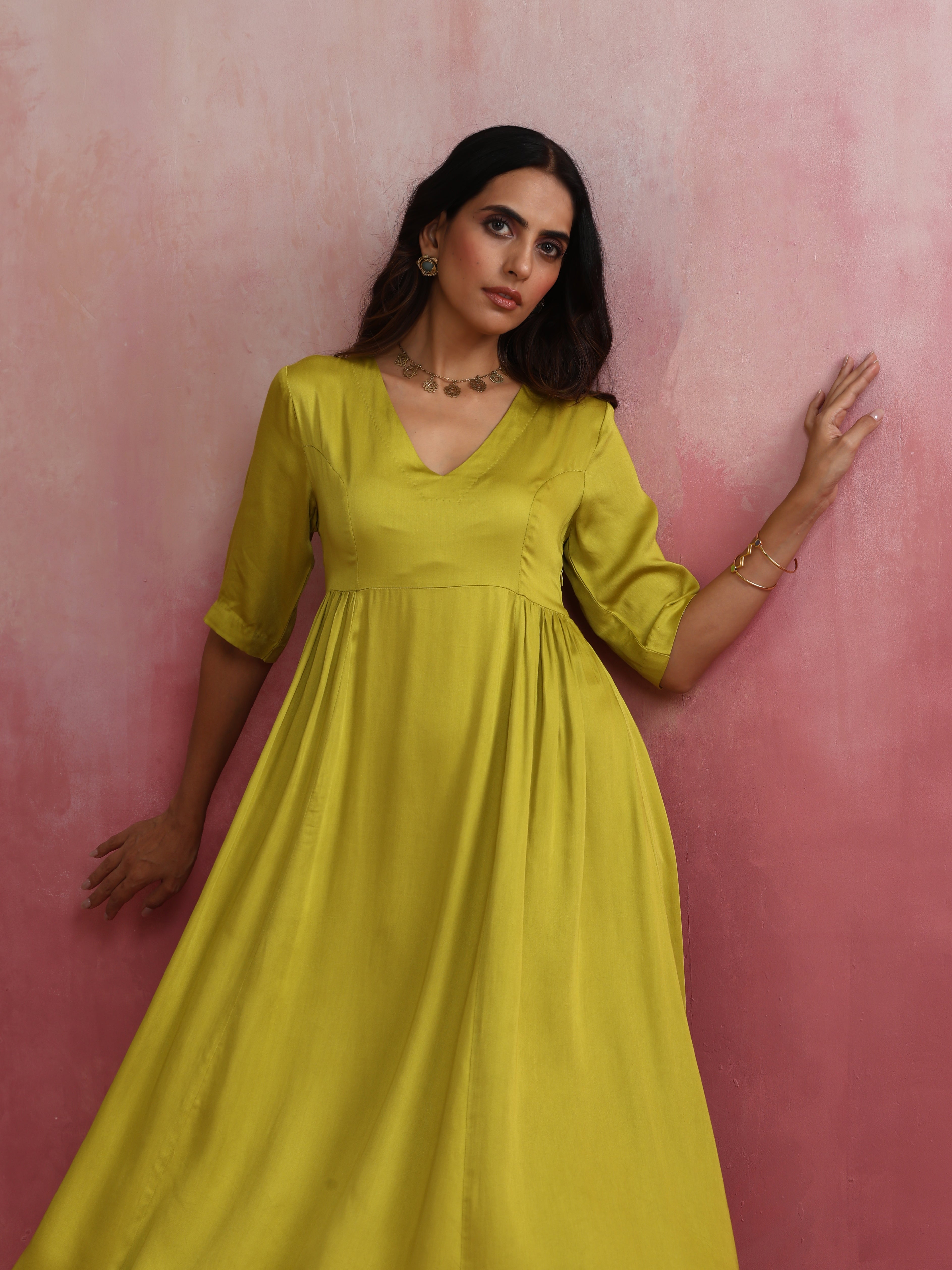 trueBrowns Modal Lime Green Dress - view 5