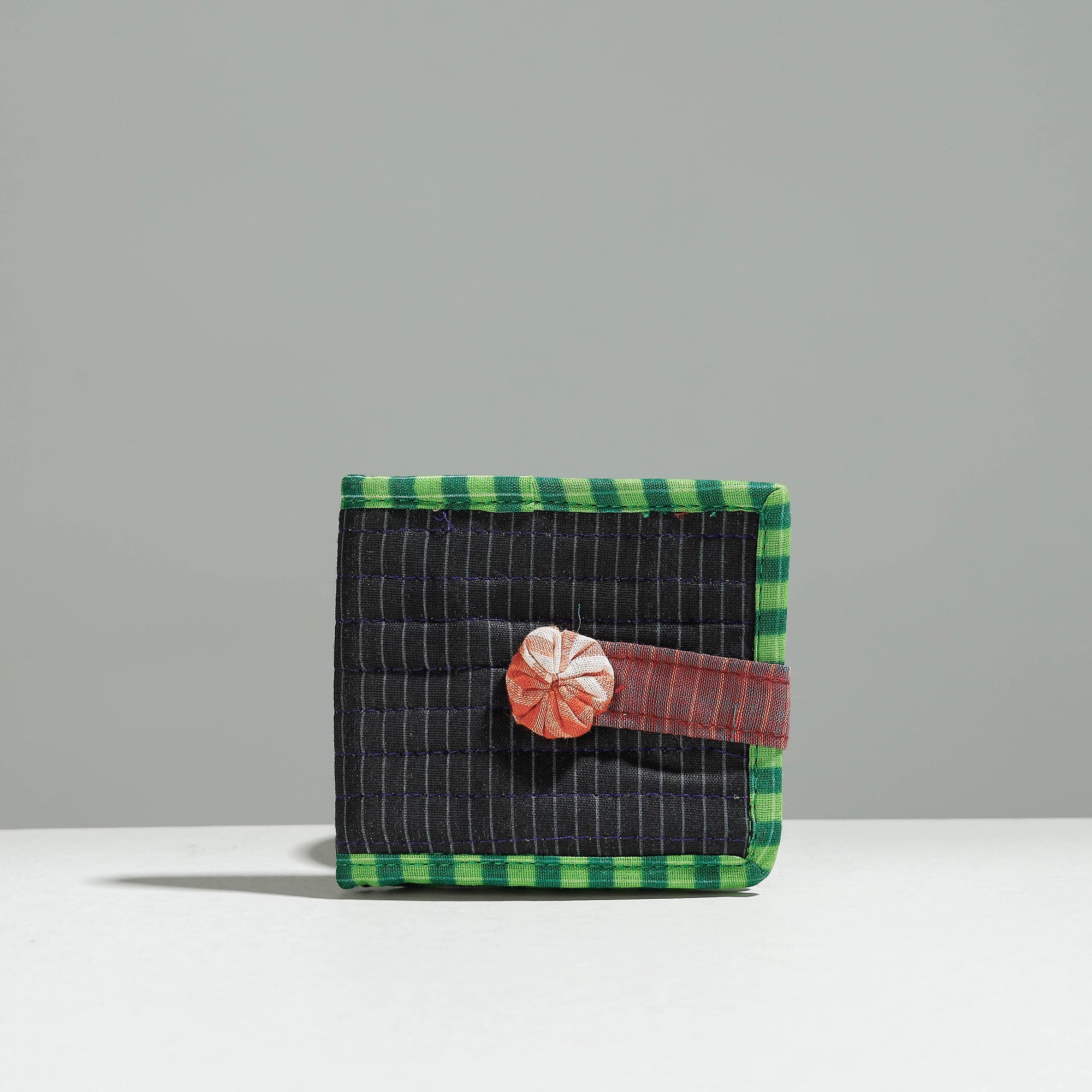 RANGILA DHAGA Black - Gamcha Fabric Handmade Wallet