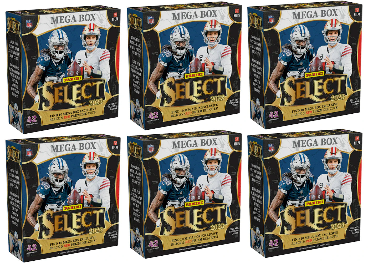 2023 Panini Select Football Mega Box (Black and Red Die-Cuts) 6x Lot