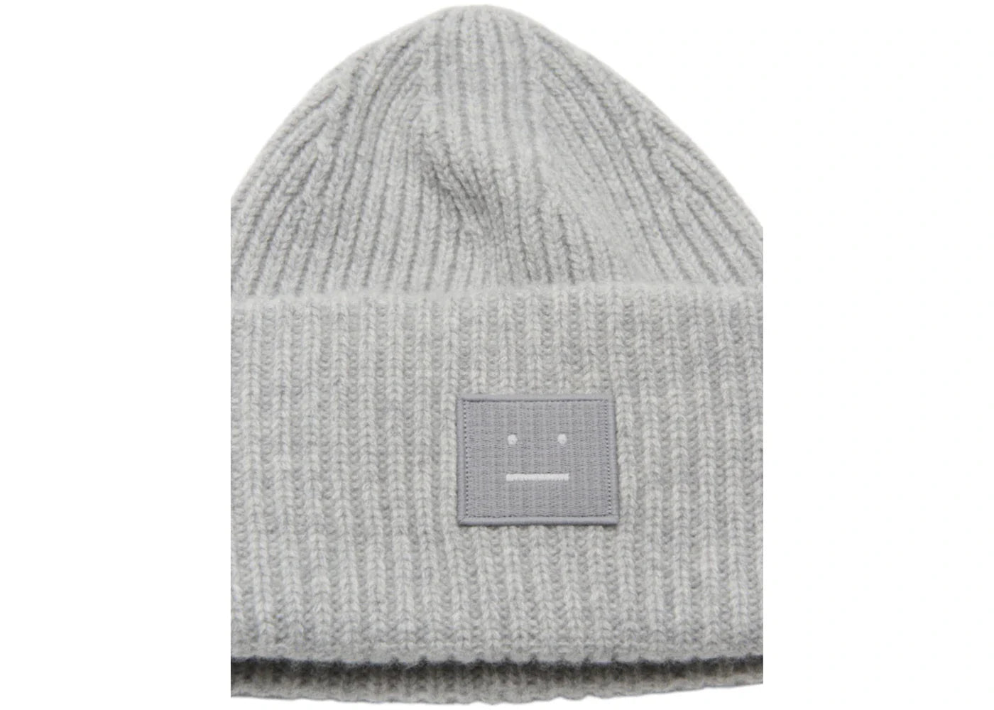 Acne Studios Large Face Logo Beanie Light Grey Melange - view 2