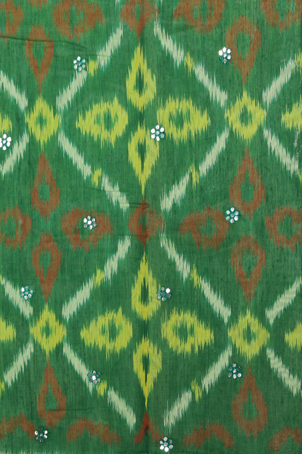 Kalanjali Ikat Cotton-Silk Green Saree – Women's - view 2