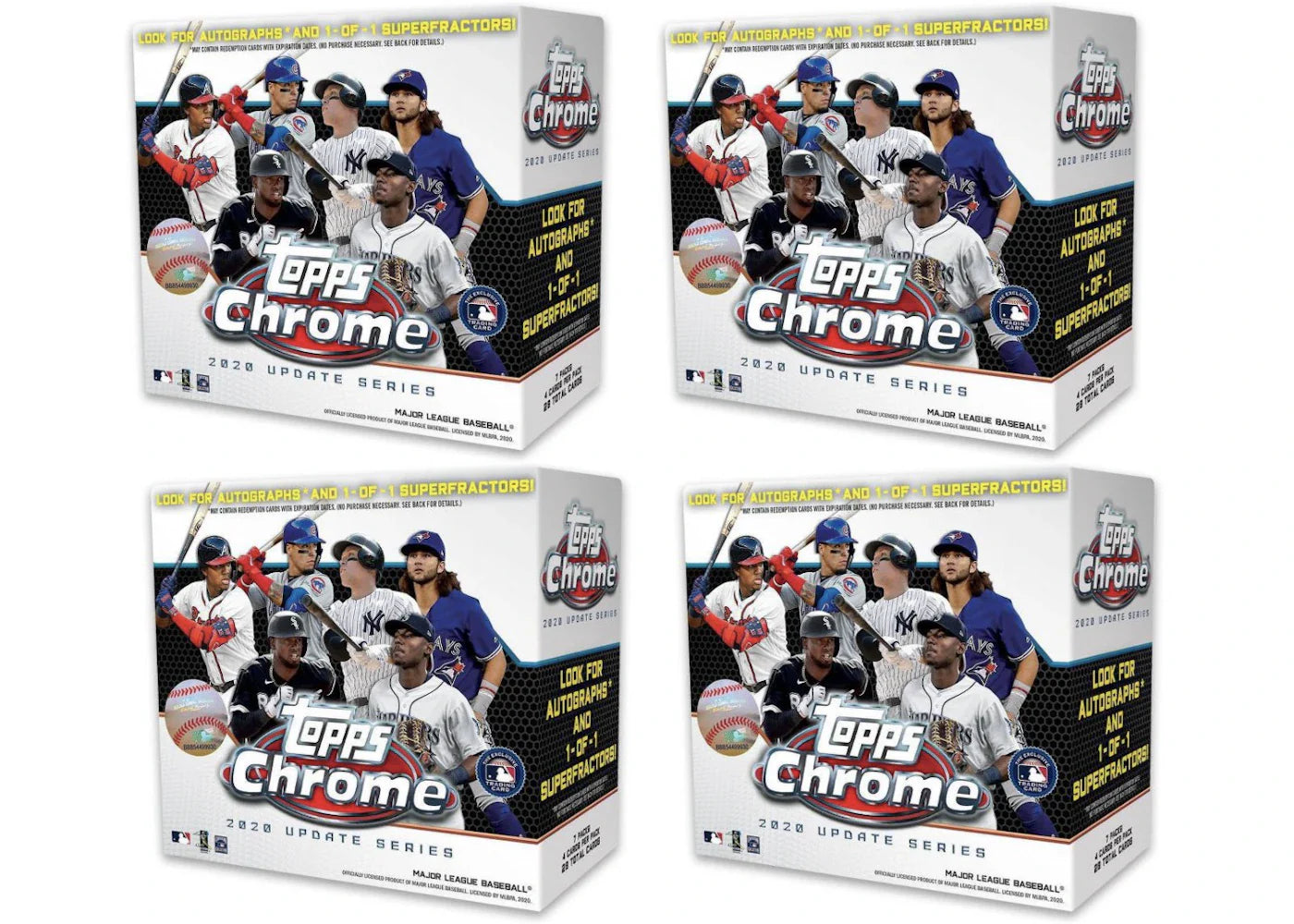 2020 Topps Chrome Update Box 4x Lot (white or blue)