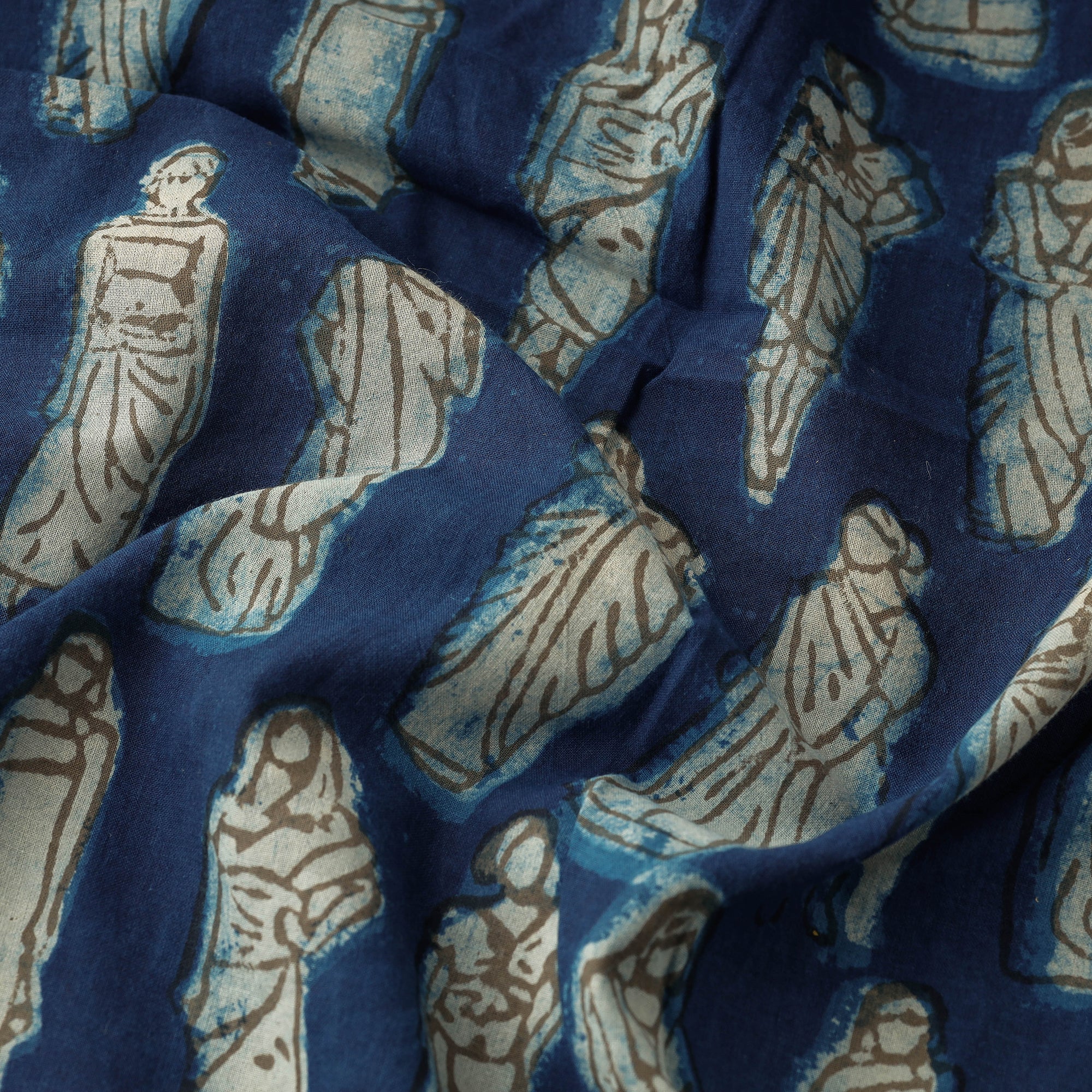 BINDAAS UNLIMITED Blue - Bindaas Block Printed Cotton Natural Dyed Fabric - view 2