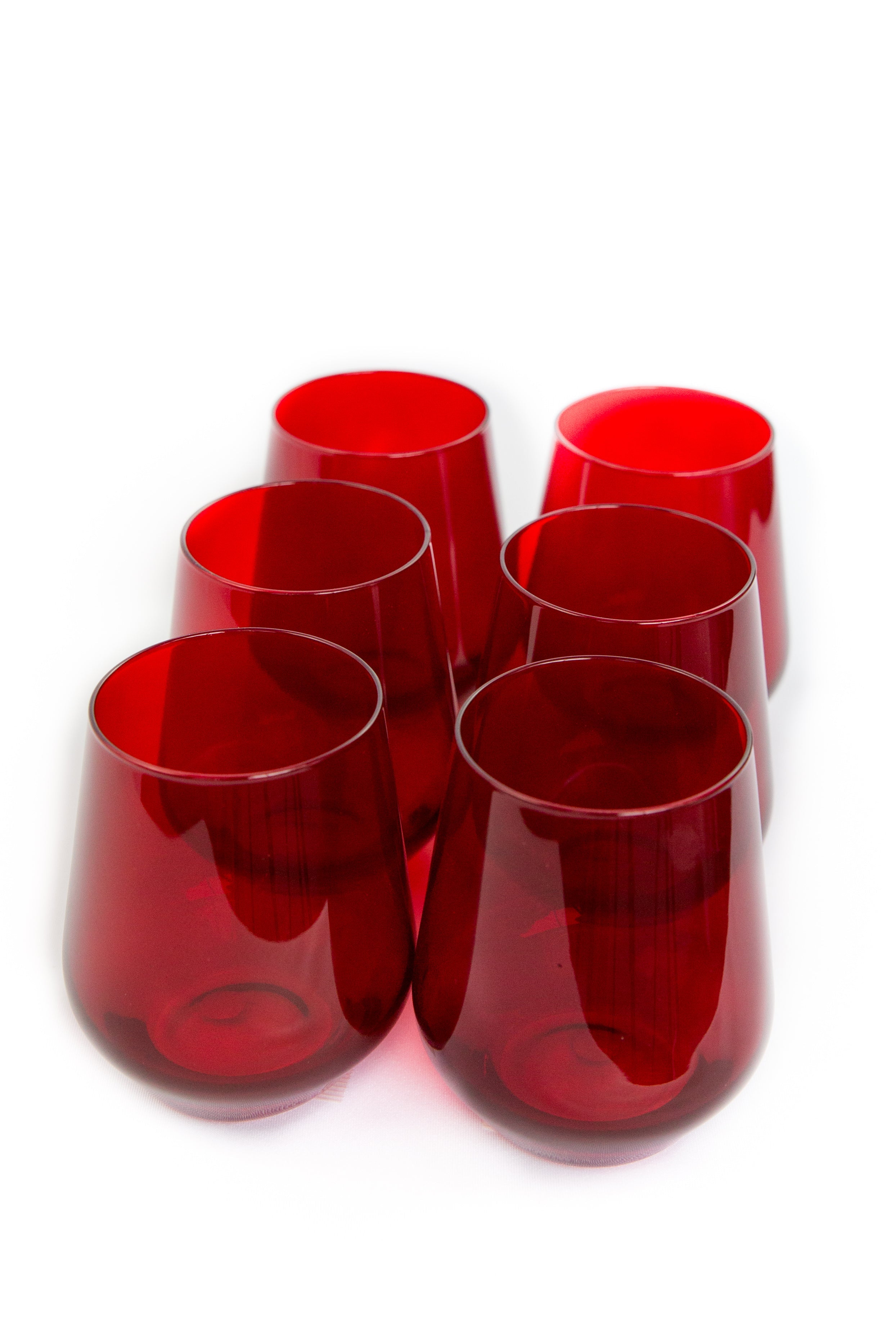 Estelle Colored Glass Estelle Colored Wine Stemless - Set of 6 {Red} - view 7