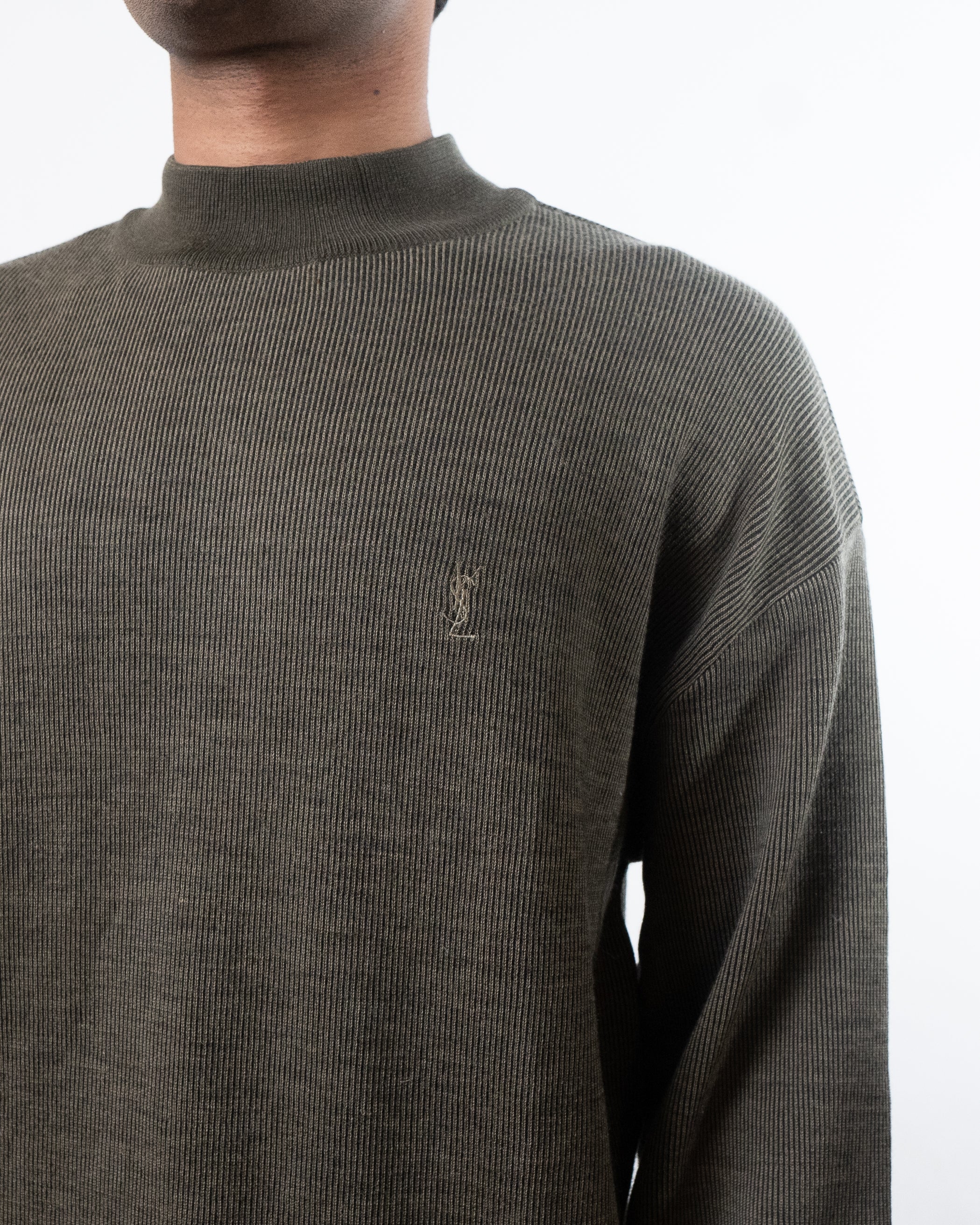 YSL Yves Saint Laurent Turtle Neck Striped Sweater - view 2