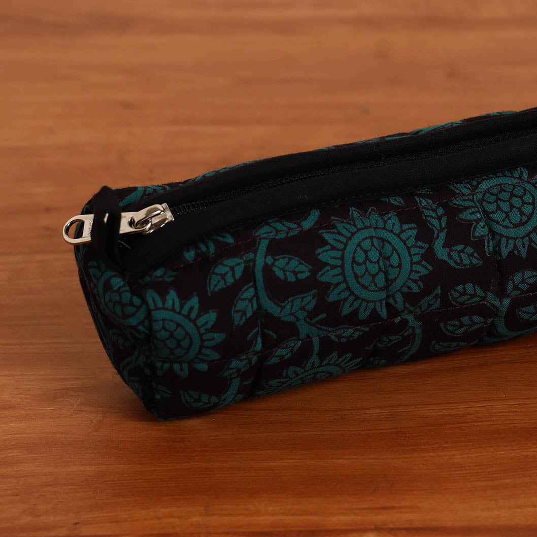 NOORI BAZAR Black - Handmade Quilted Cotton Pencil Pouch 07 - view 2