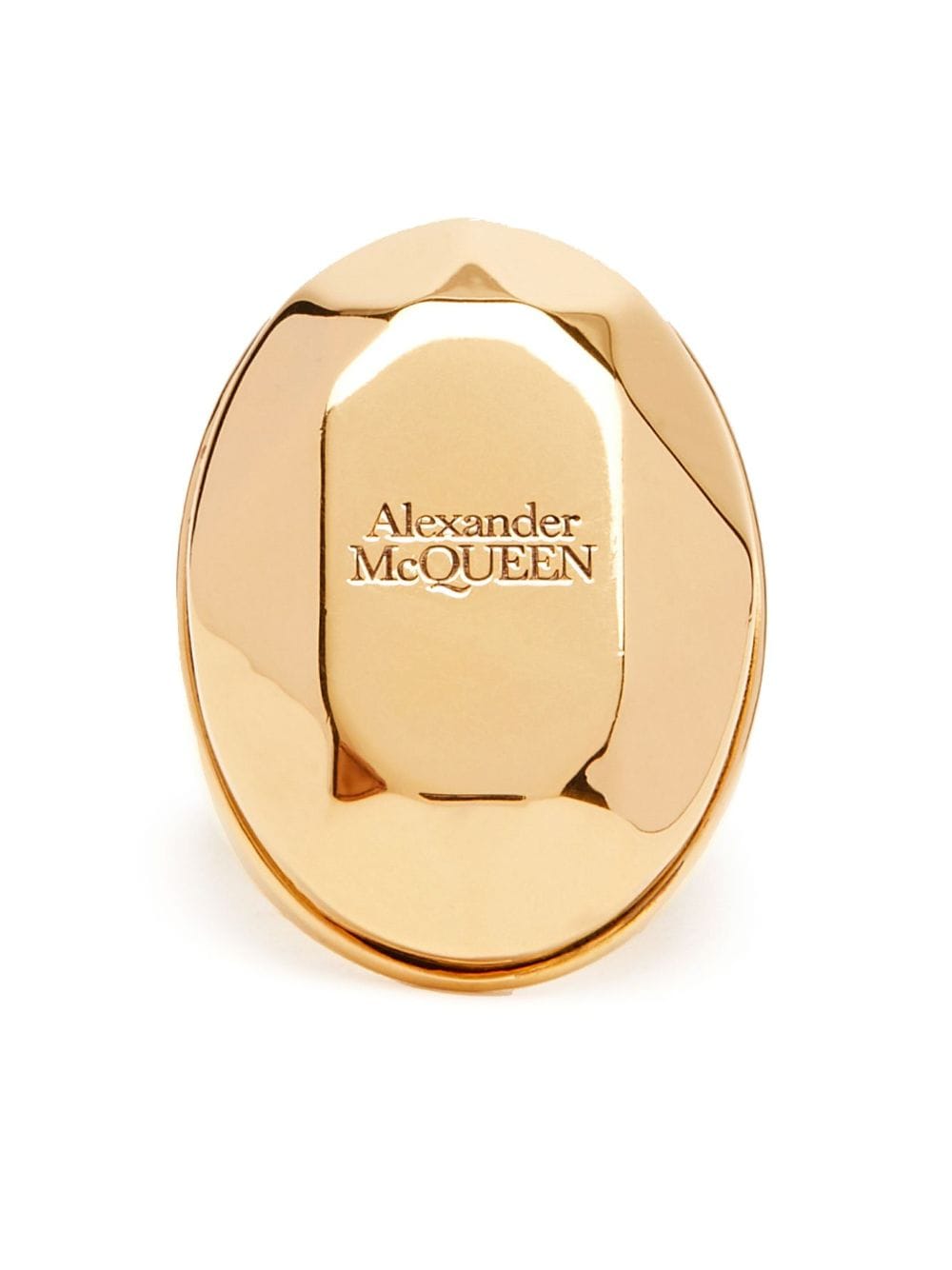 Alexander McQueen The Faceted Stone Ring – Brass 100%