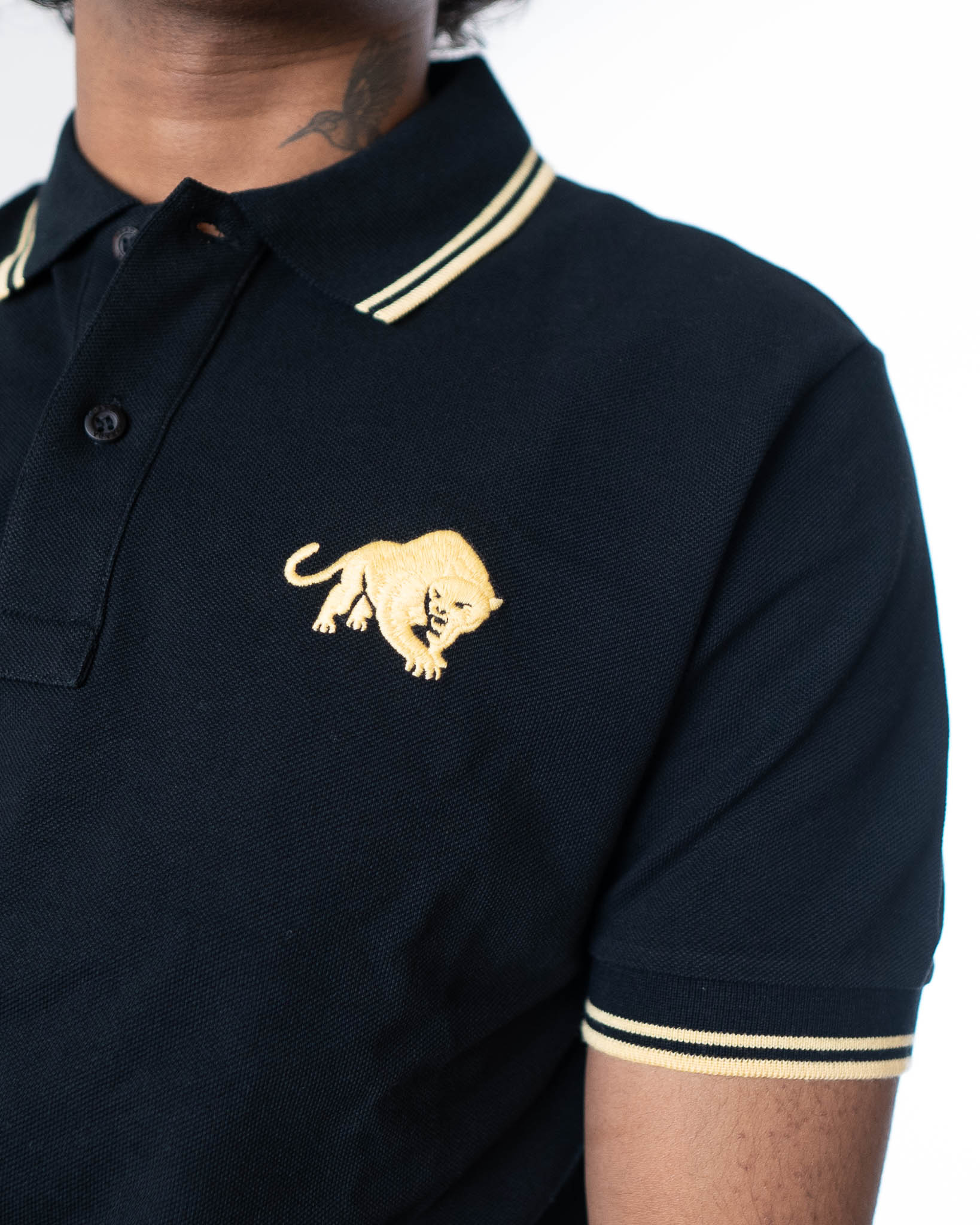 Prada Milano Lion Polo T-Shirt - Black - view 2