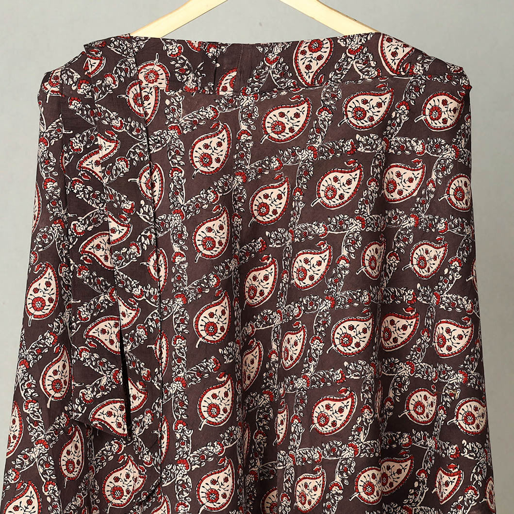 NOORI BAZAR Brown - Block Print Cotton Wrap Around Ajrakh Skirt 17 - view 2