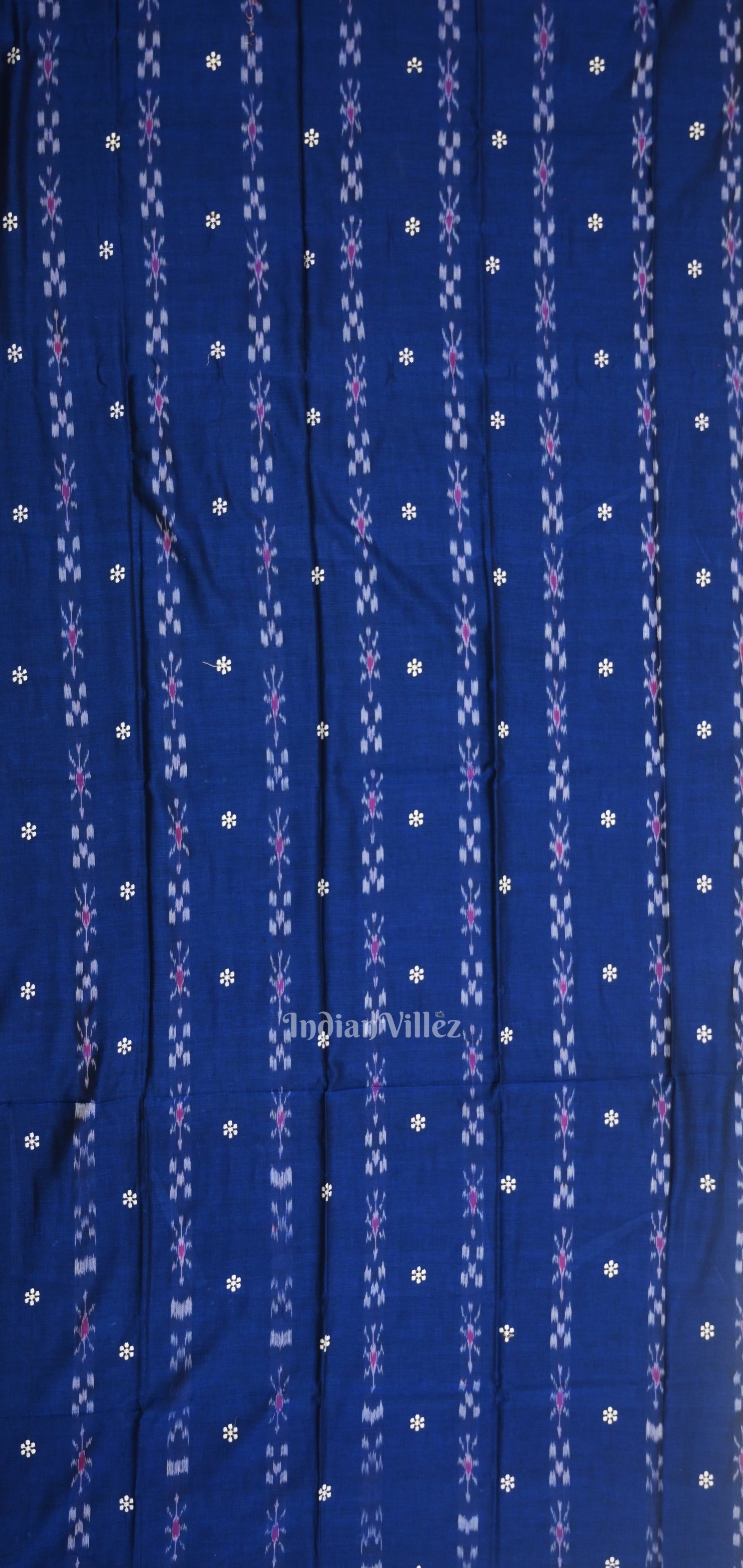 IndianVillèz Blue Yellow Flower Buti Odisha Ikat Sambalpuri Dress Set & Dupatta - view 2
