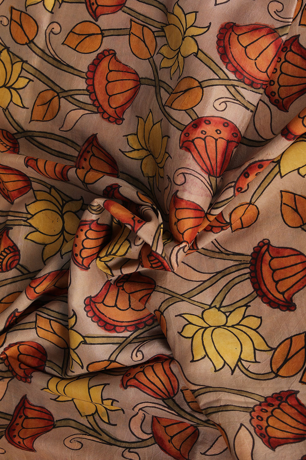Kalanjali Grey Kalamkari Hand-Painted Dupatta - view 2