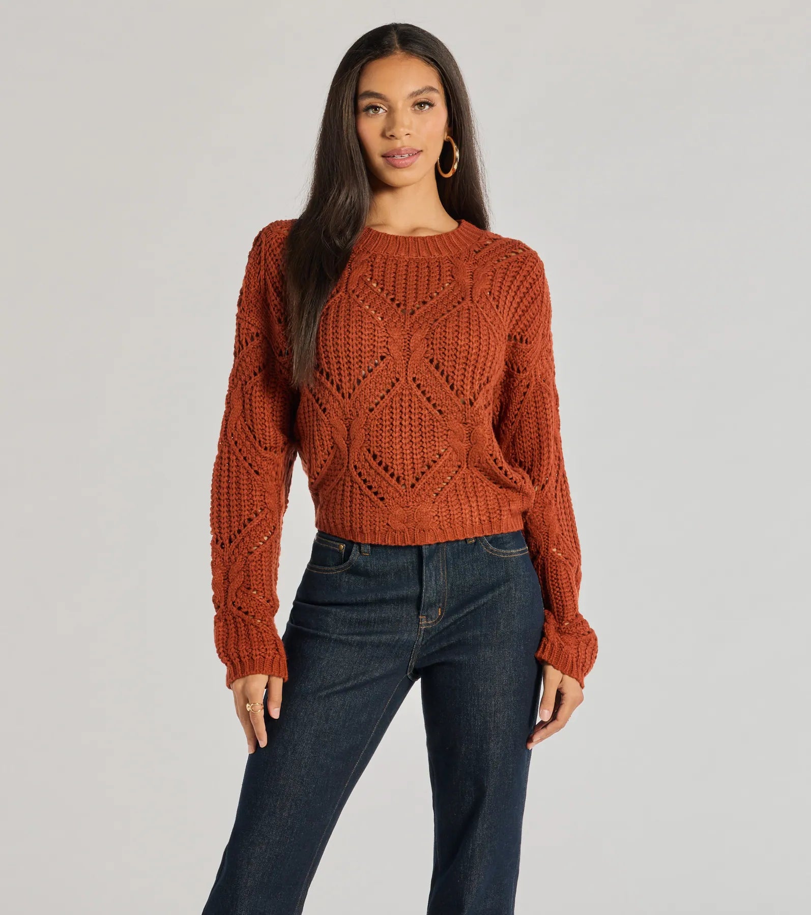 Windsor Cozy Mood Cable Knit Pullover Sweater