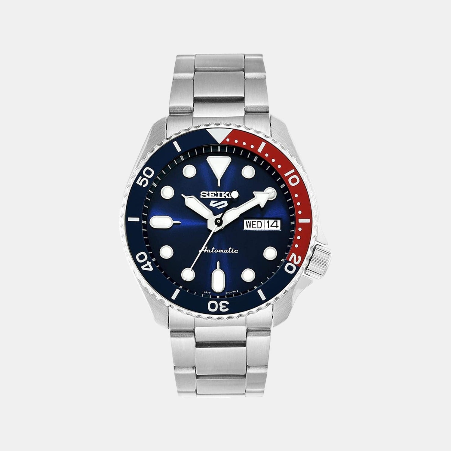 Seiko 5 Sports Men Automatic Blue Dial Analog Stainless Steel Watch SRPD53K1