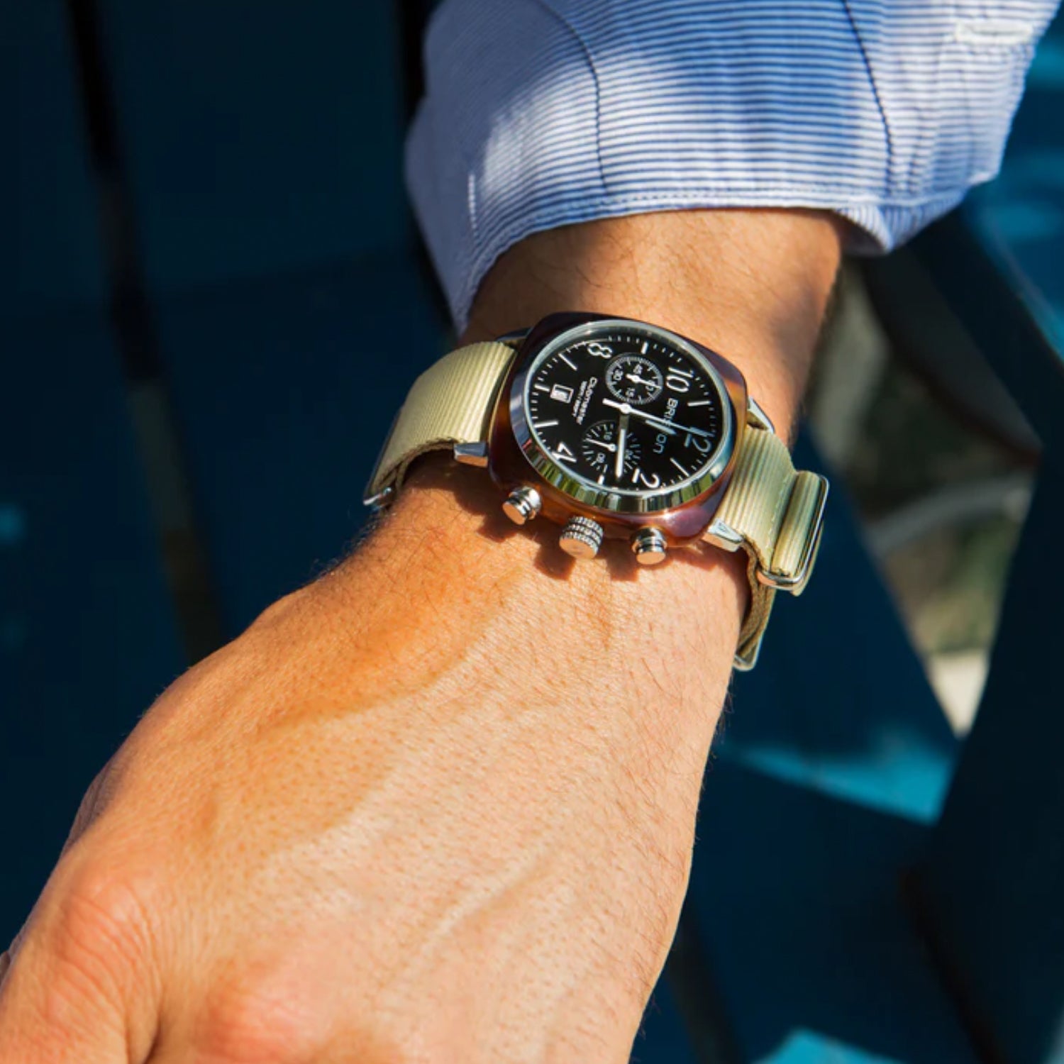 Briston Clubmaster Classic Women Quartz Black Dial Chronograph Nato Watch 13140.SA.T.1.NK - view 2