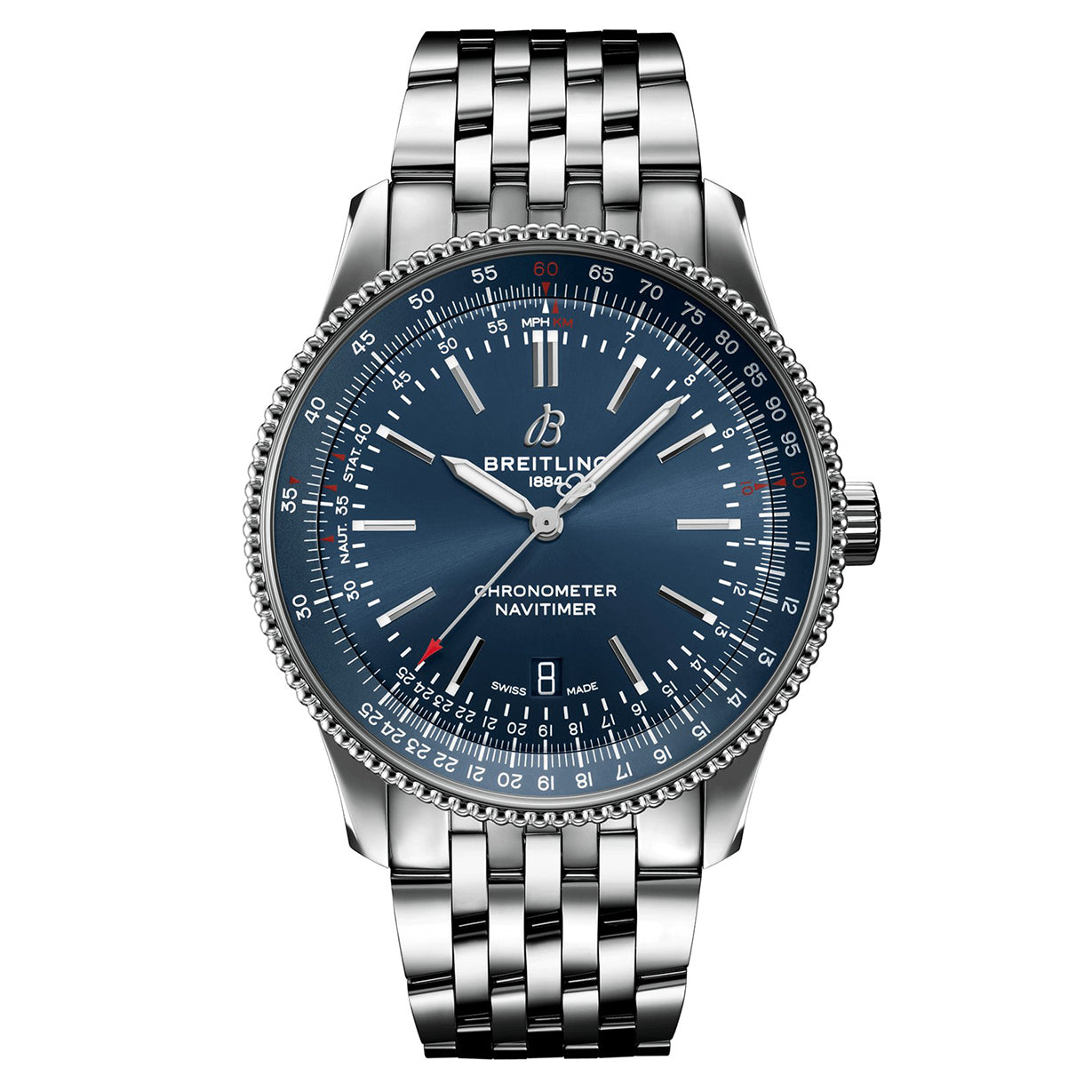 Breitling Navitimer Blue Dial - Silver chain 41 MM Watch for Men - view 4