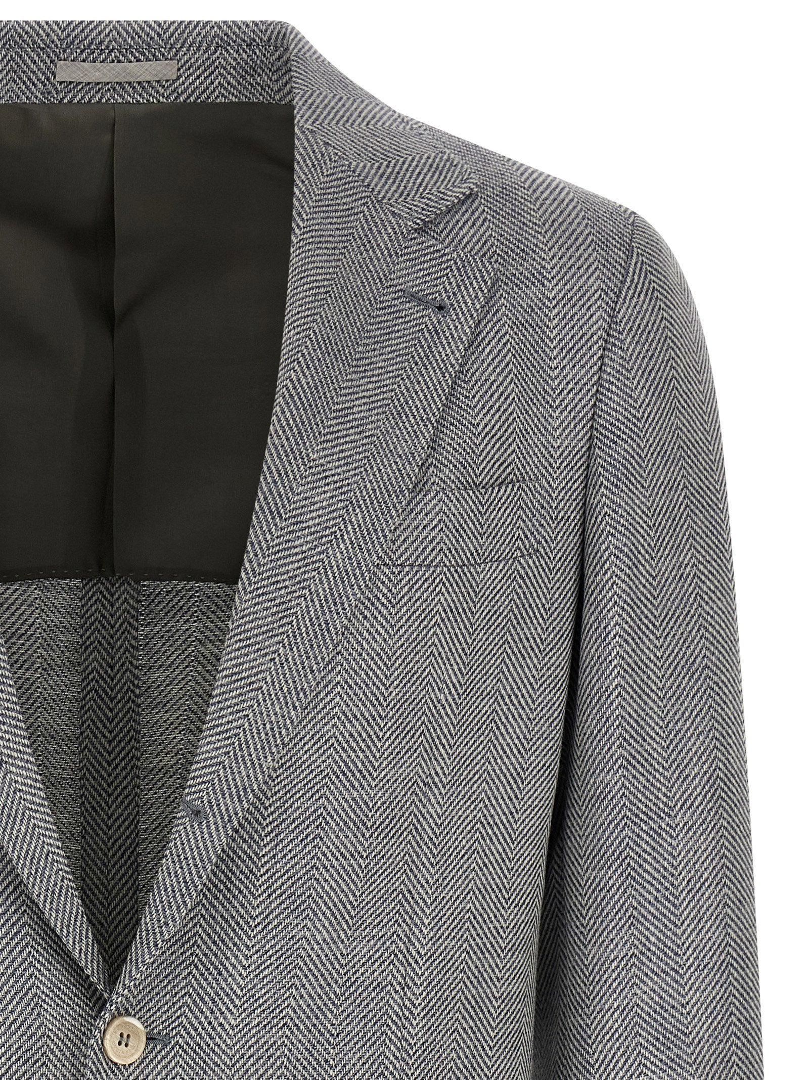 Brunello Cucinelli Deconstructed Single-breasted Blazer - view 3