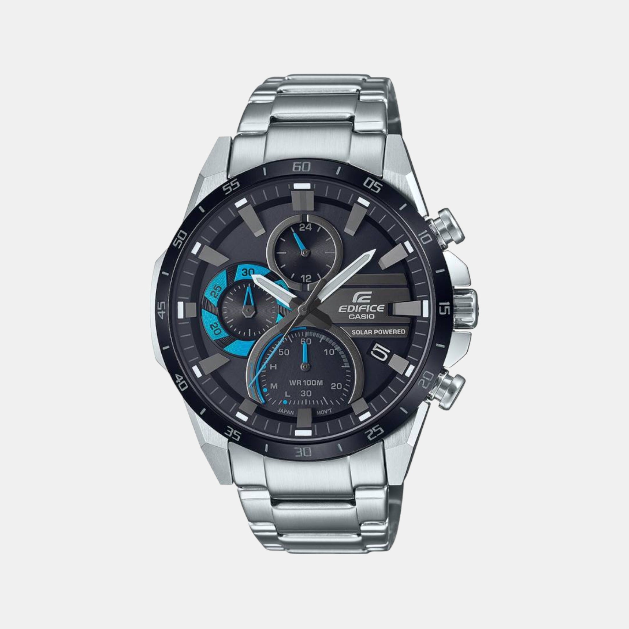 Casio Edifice Men Quartz Black Dial Chronograph Stainless Steel Watch ED567