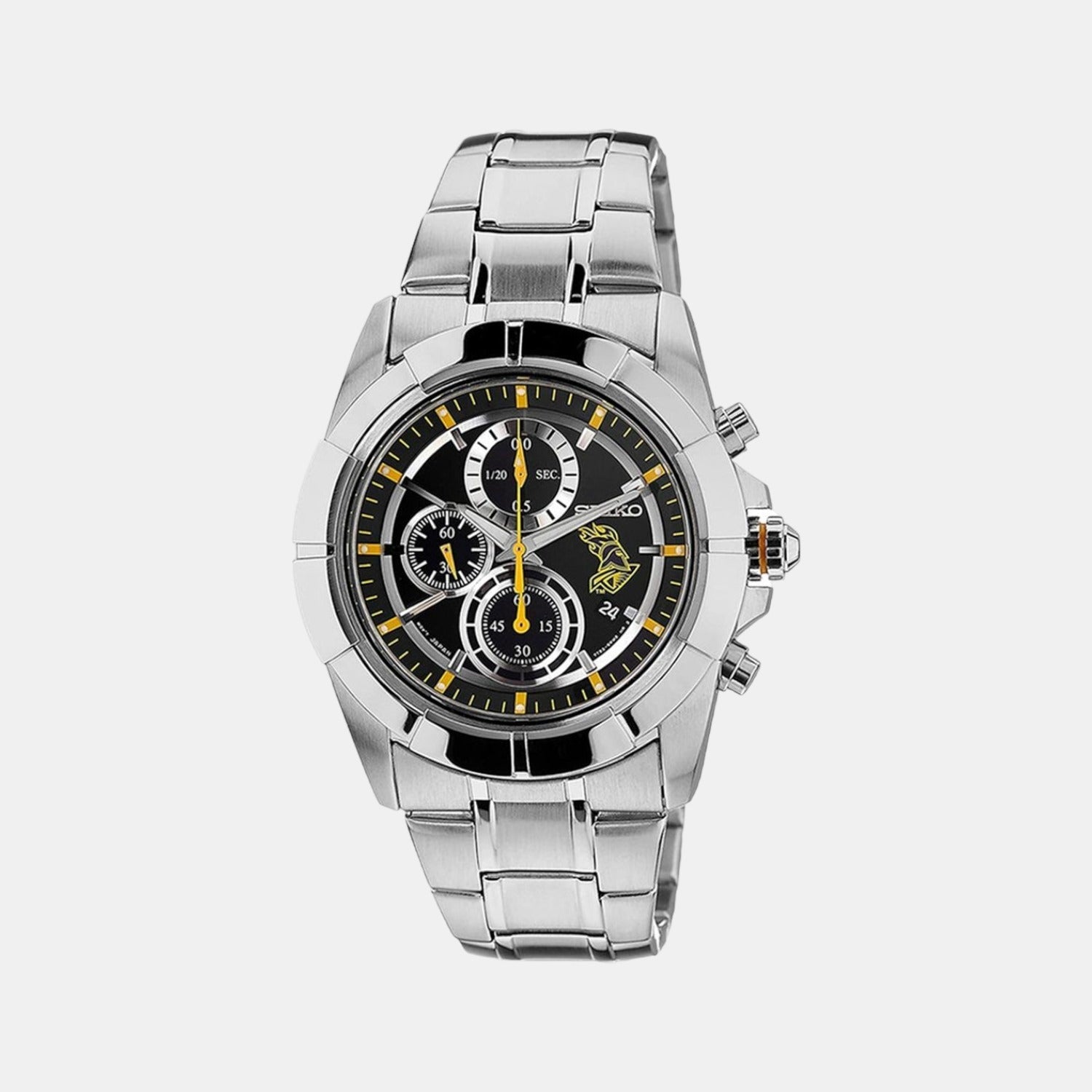 Seiko Dress Men Quartz Black Dial Chronograph Stainless Steel Watch SNDF13P1